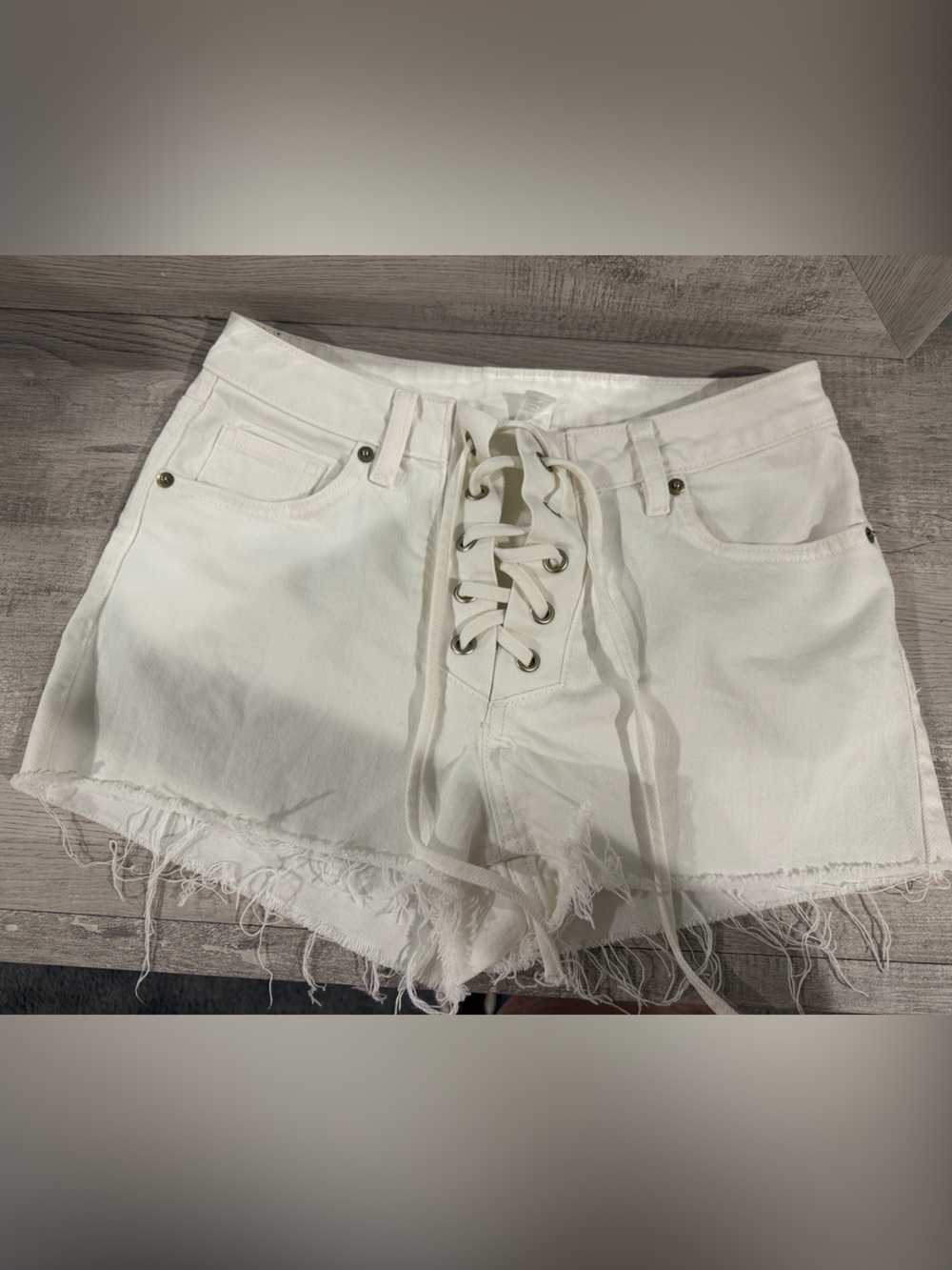 H&M White Lace-Up  Women's Shorts